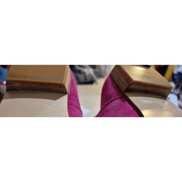 Pinkish/Purple Genuine Suede Over The Knee  Style Boots Made in Italy Sz 10 FLAW - Picture 15 of 16